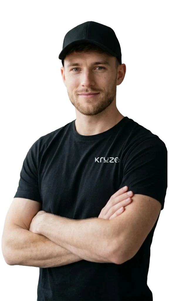 Kruze staff member in uniform ready to assist customers