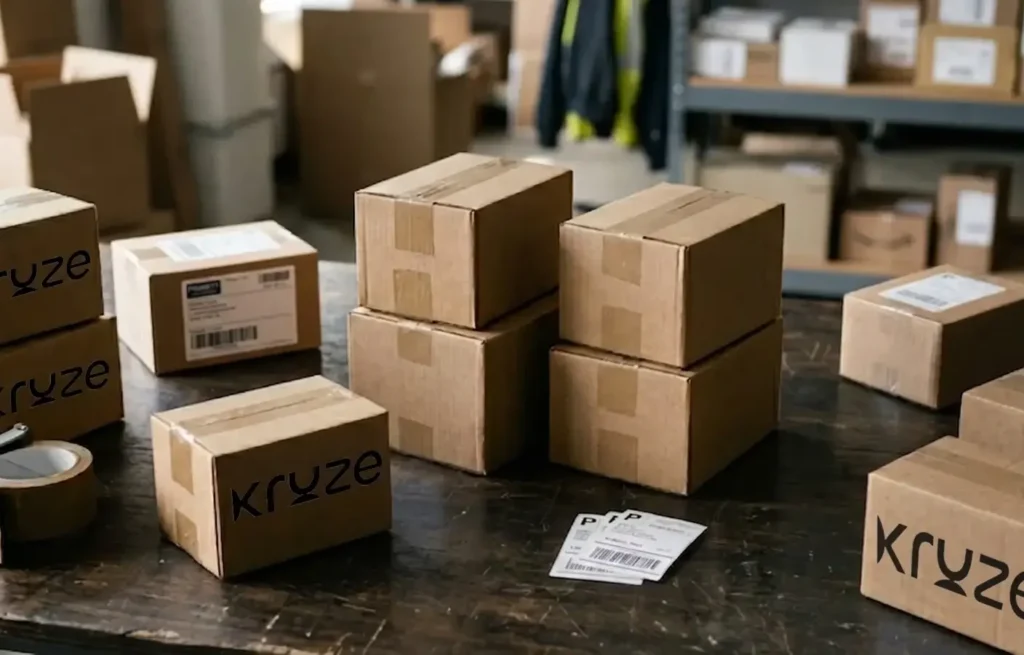 Packed cardboard boxes prepared for shipping