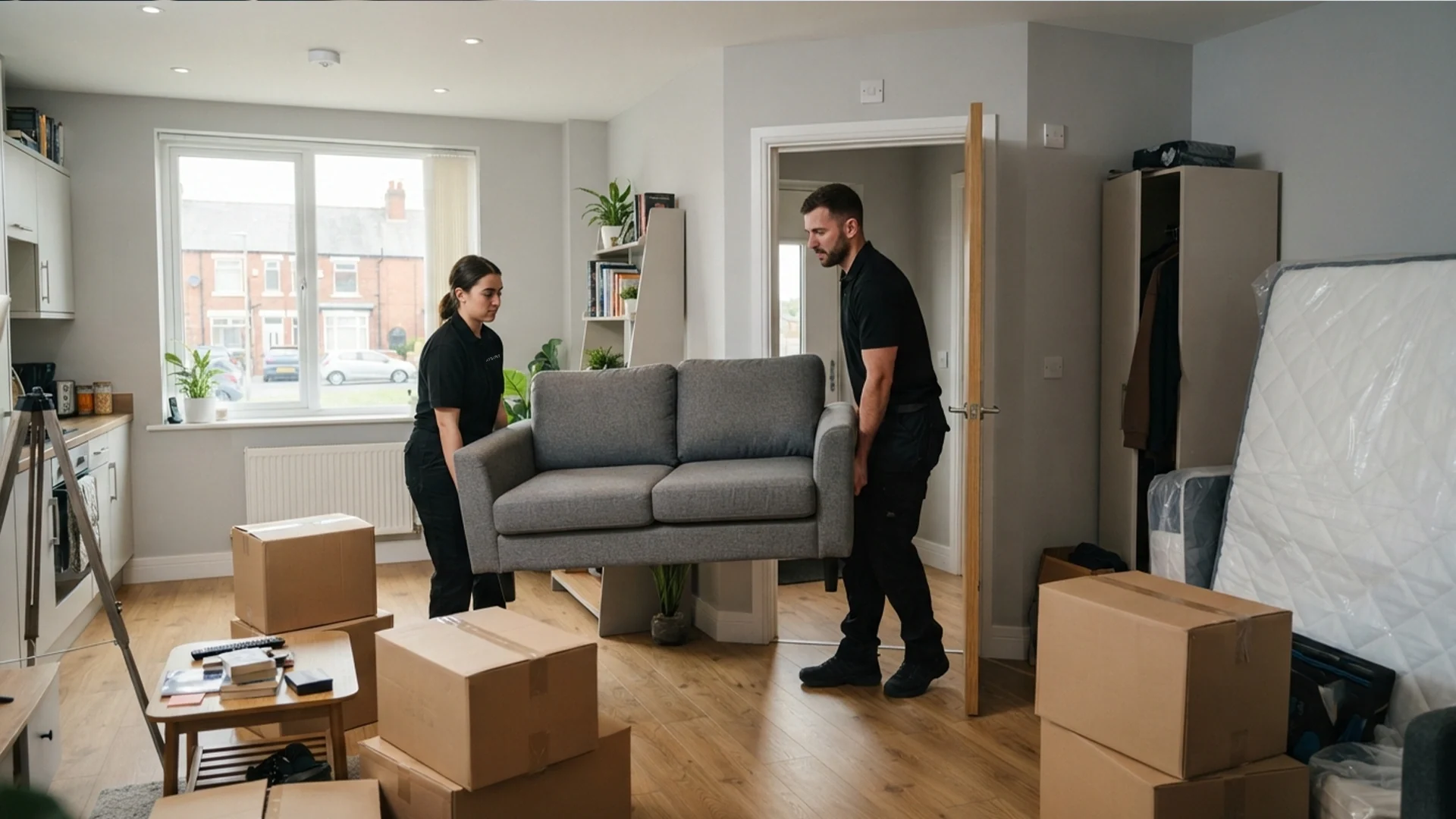 Kruze crew loading a one bedroom flat move in West Yorkshire