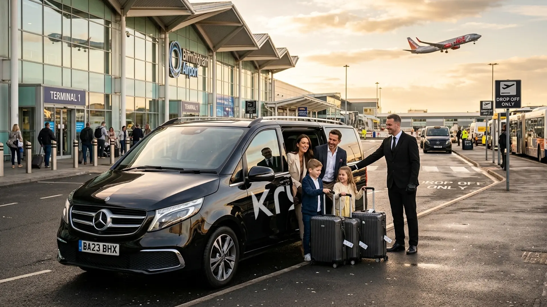 Kruze taxi at Birmingham Airport for a long-distance transfer from Leeds