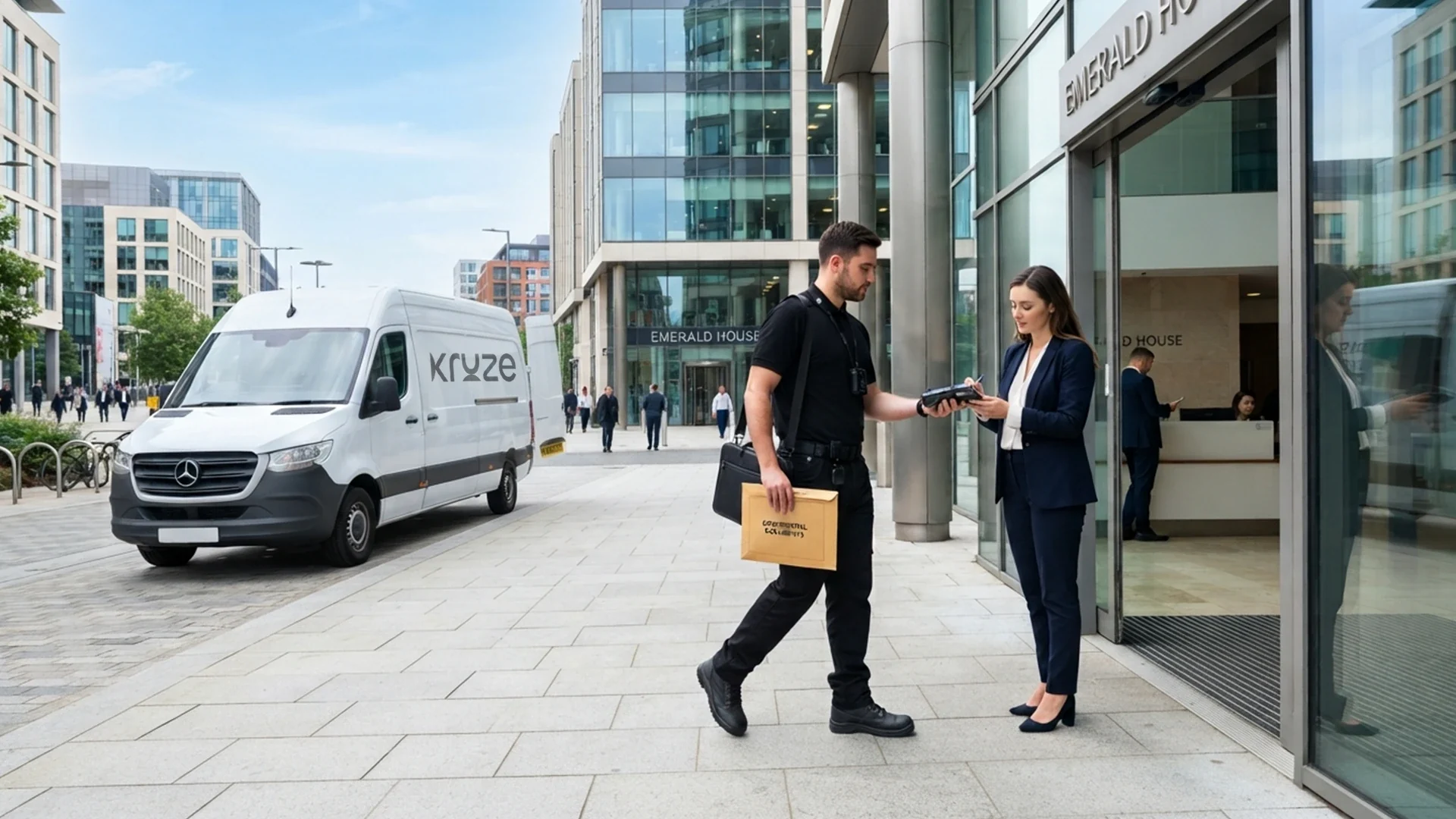 Kruze courier securely delivering legal documents in Leeds, West Yorkshire