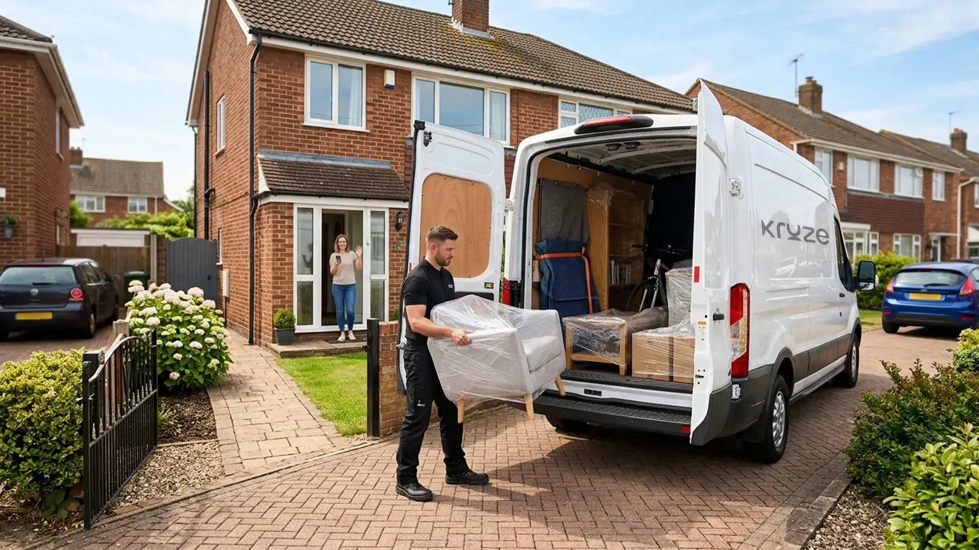 Kruze driver collecting a marketplace furniture purchase for delivery across West Yorkshire