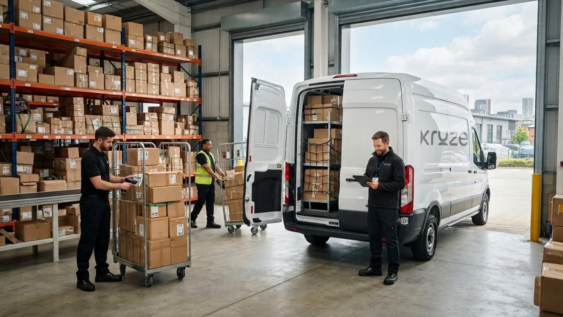 Kruze courier delivering an online store order in Leeds, West Yorkshire