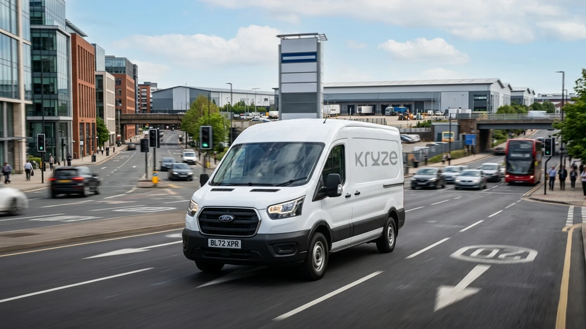 Kruze express courier driver loading an urgent delivery in Leeds