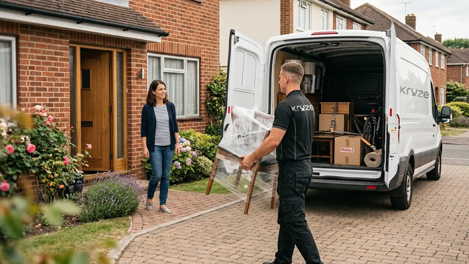 Kruze courier collecting a Facebook Marketplace sofa in Leeds, West Yorkshire