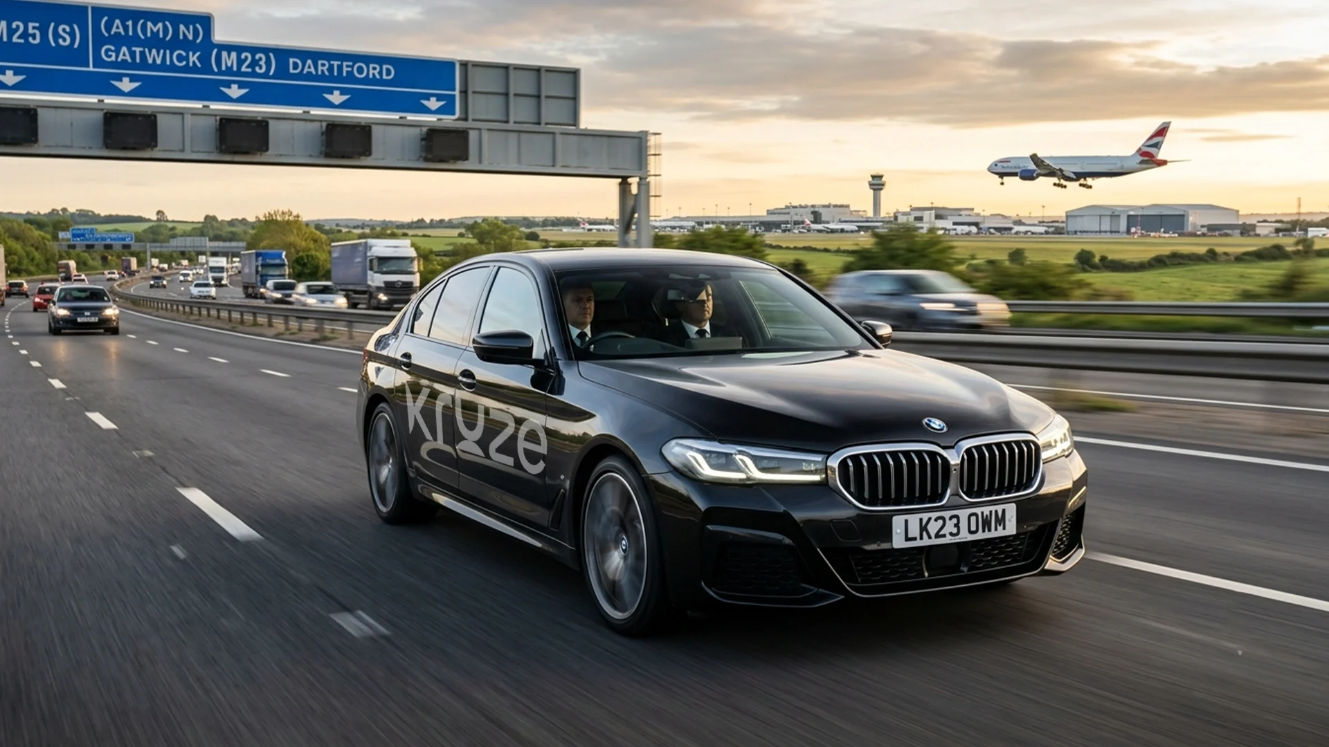 Kruze taxi at Gatwick Airport for a long-distance transfer from Leeds