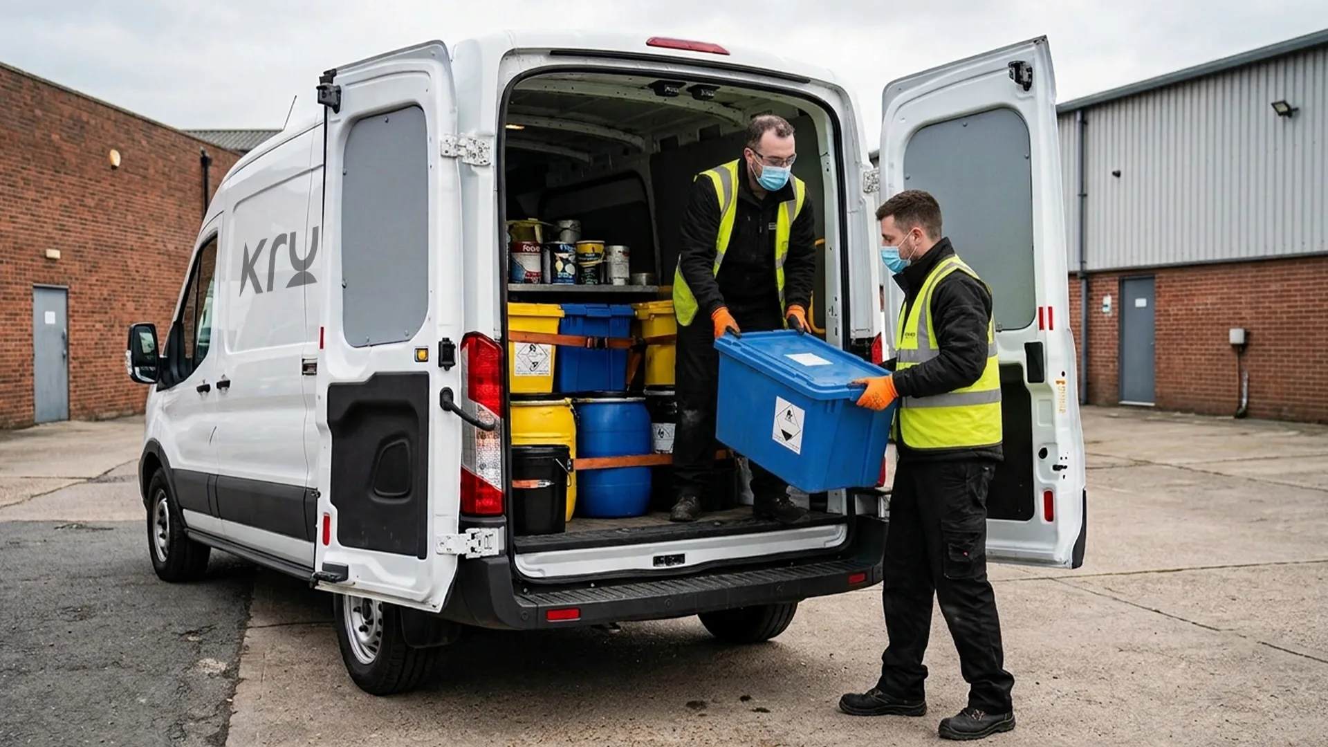 Kruze collecting hazardous chemical waste safely in West Yorkshire