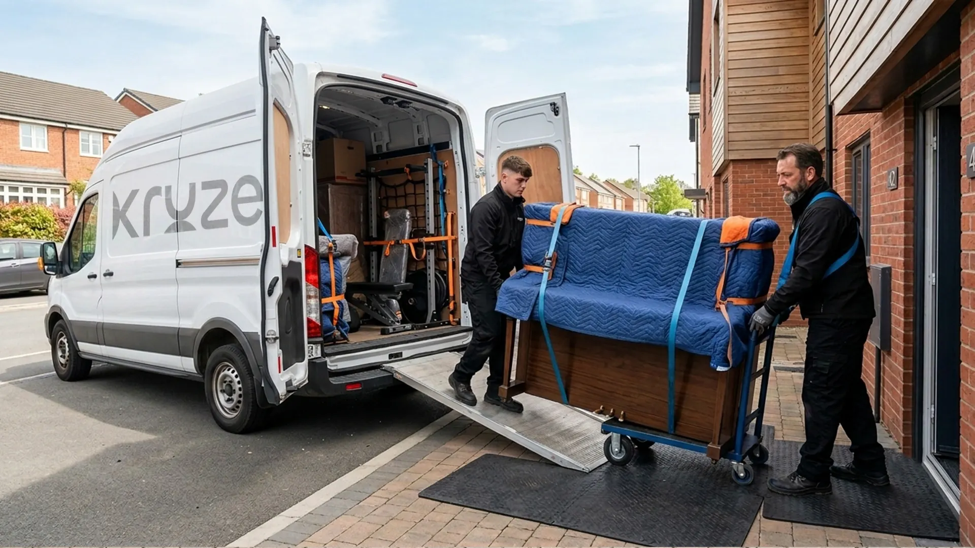Kruze two-man crew delivering a heavy safe in Leeds, West Yorkshire