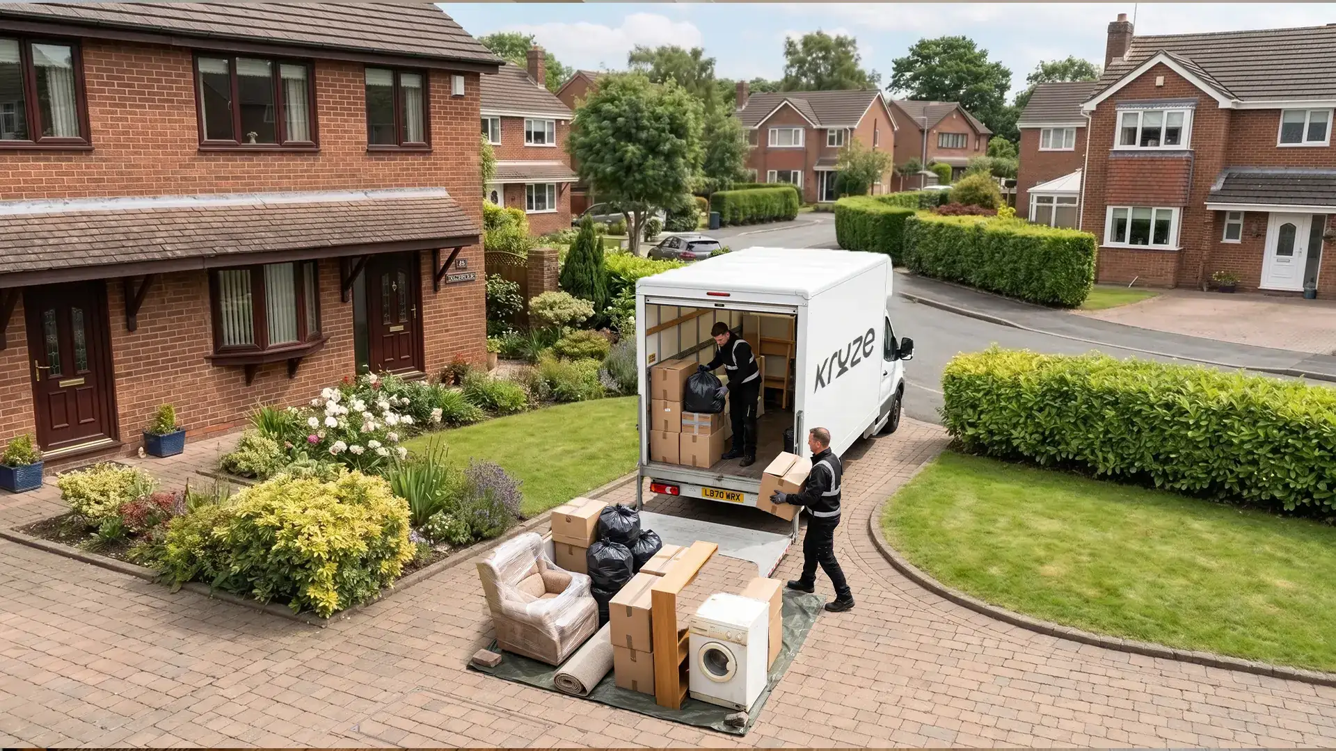 Kruze clearing household waste in West Yorkshire