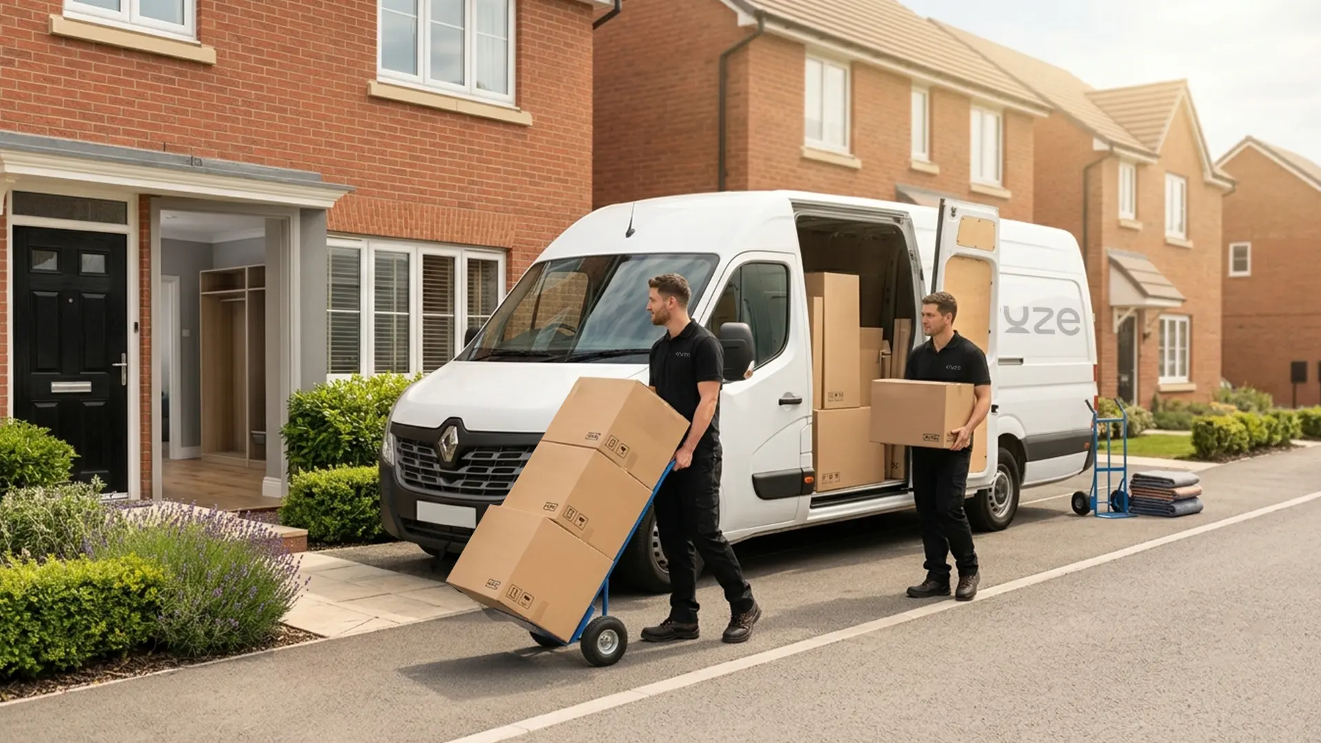 Kruze van loaded with IKEA flatpack boxes for delivery across West Yorkshire
