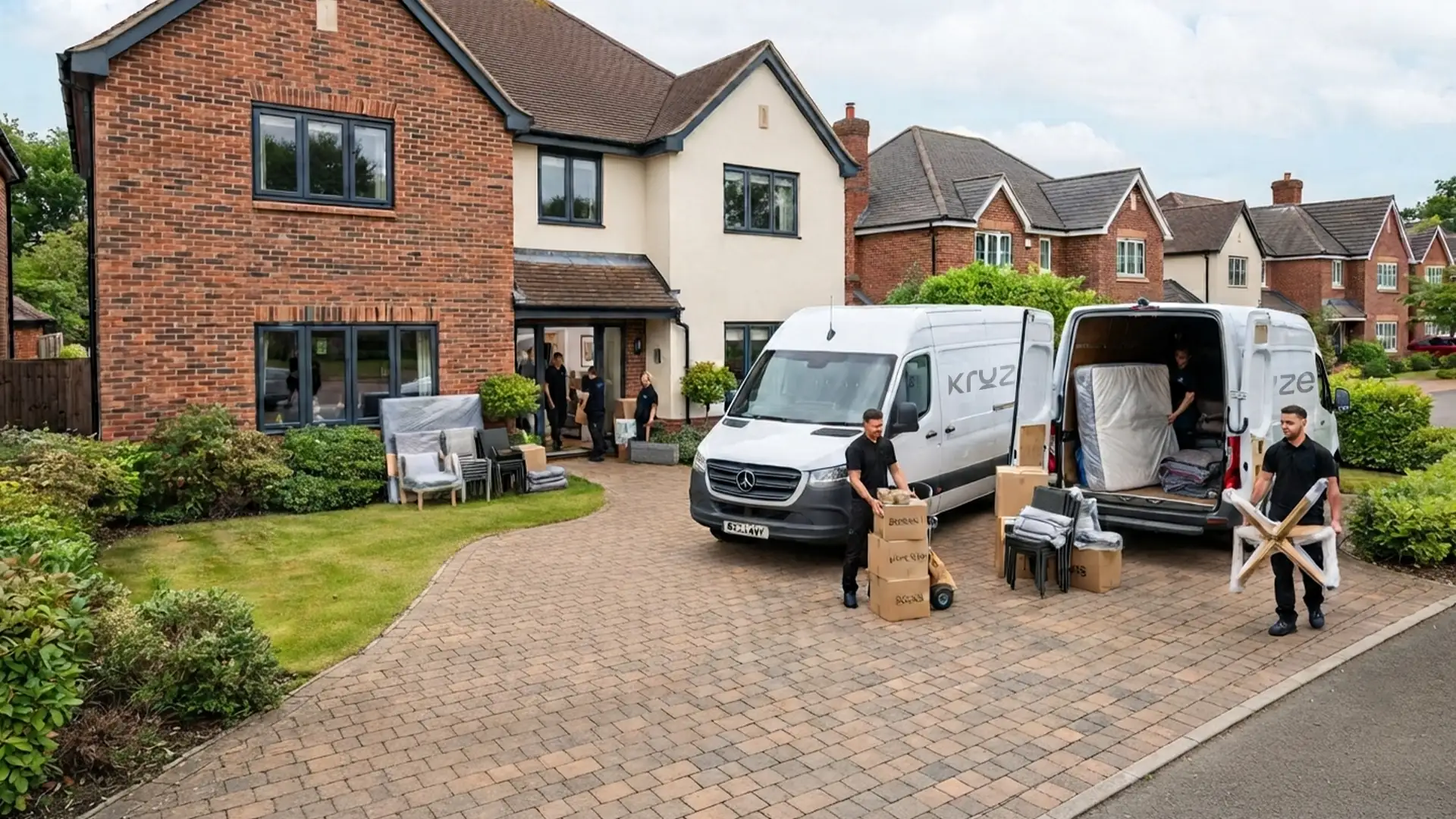 Kruze crew loading a large four bedroom house move in West Yorkshire