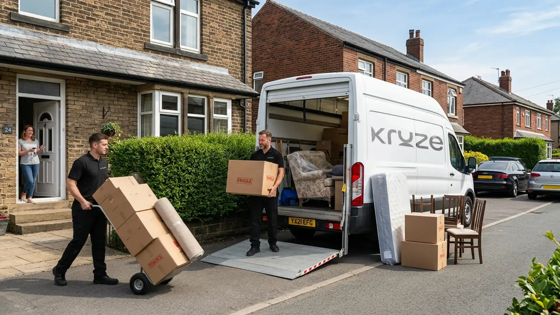 Kruze last minute removals crew loading a van at short notice in West Yorkshire