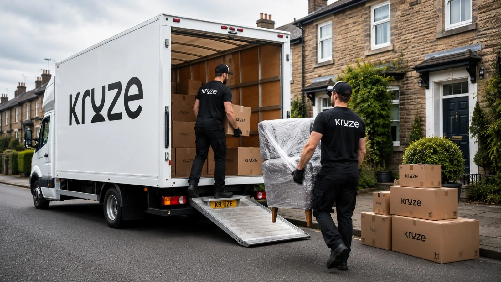 Kruze national removals van on a long distance UK move from West Yorkshire