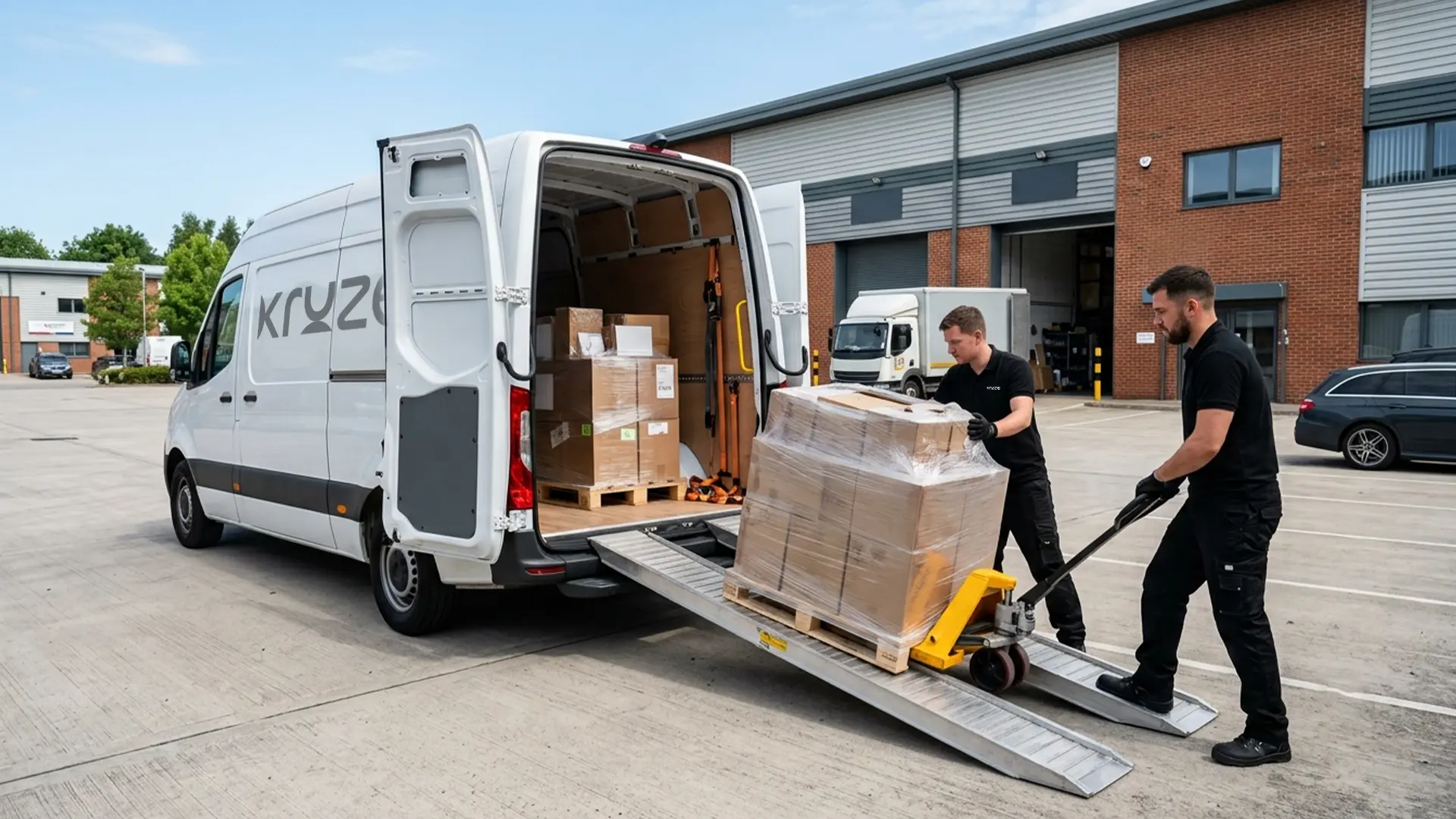 Kruze pallet delivery with tail-lift van in West Yorkshire