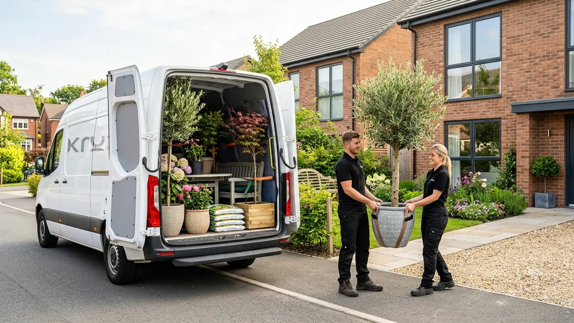 Kruze courier delivering plants and garden furniture in Leeds, West Yorkshire