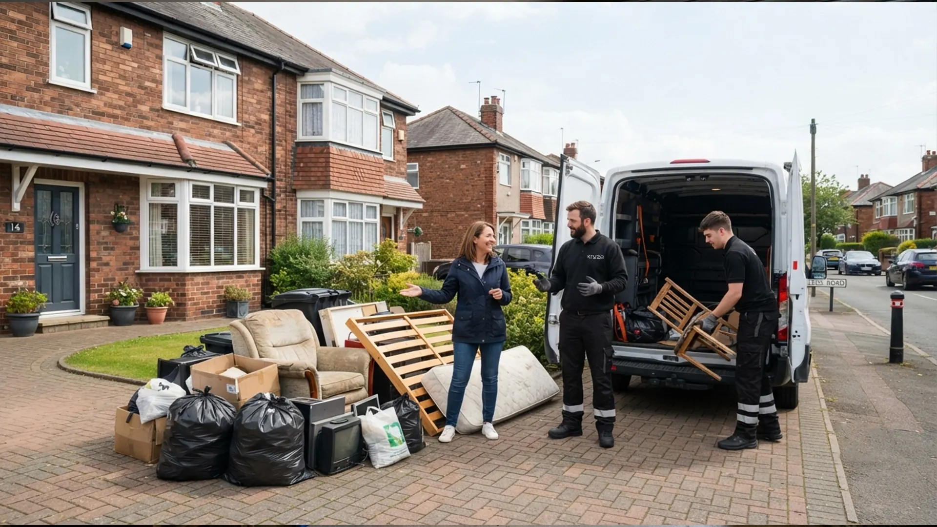 Kruze team loading a same-day rubbish collection in West Yorkshire