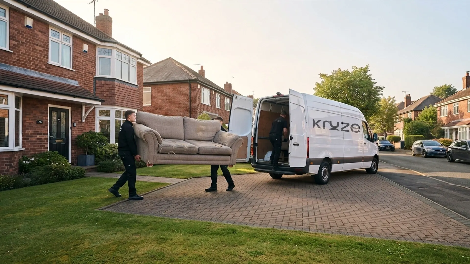 Kruze removing a sofa in West Yorkshire