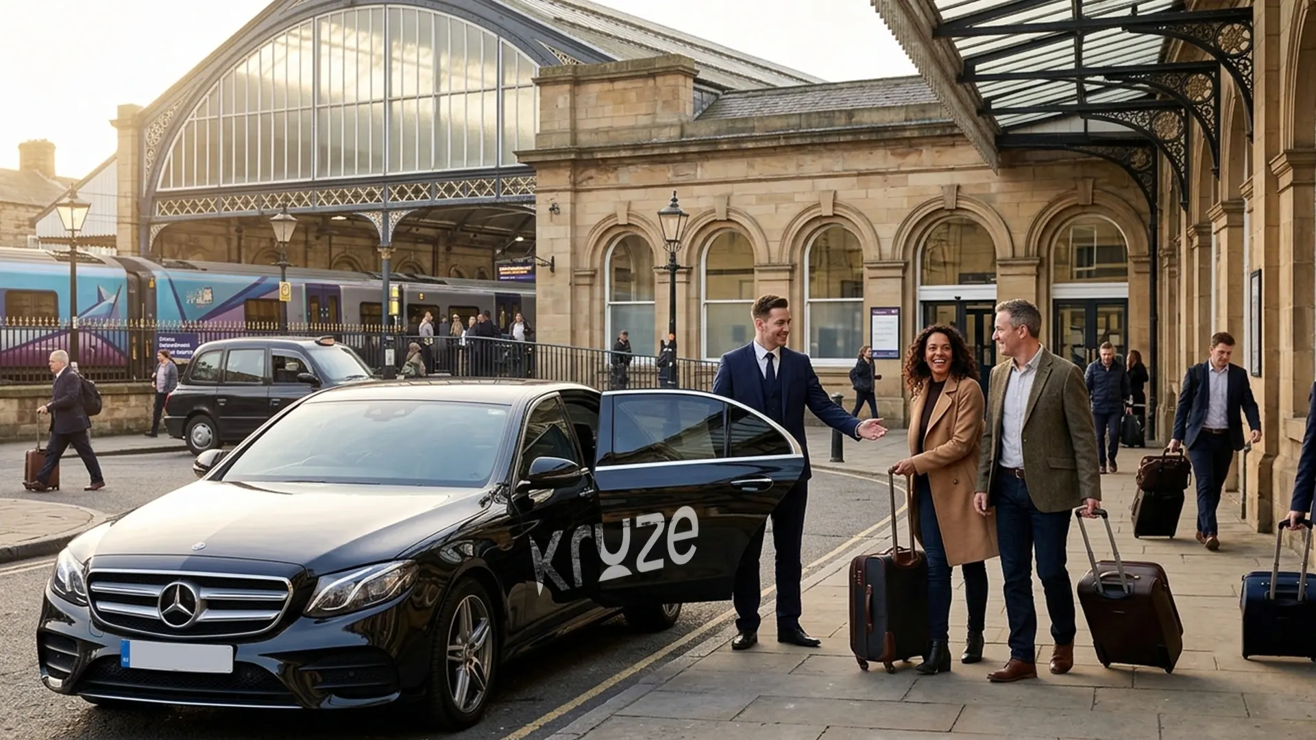Kruze taxi at Leeds train station for a station transfer across West Yorkshire