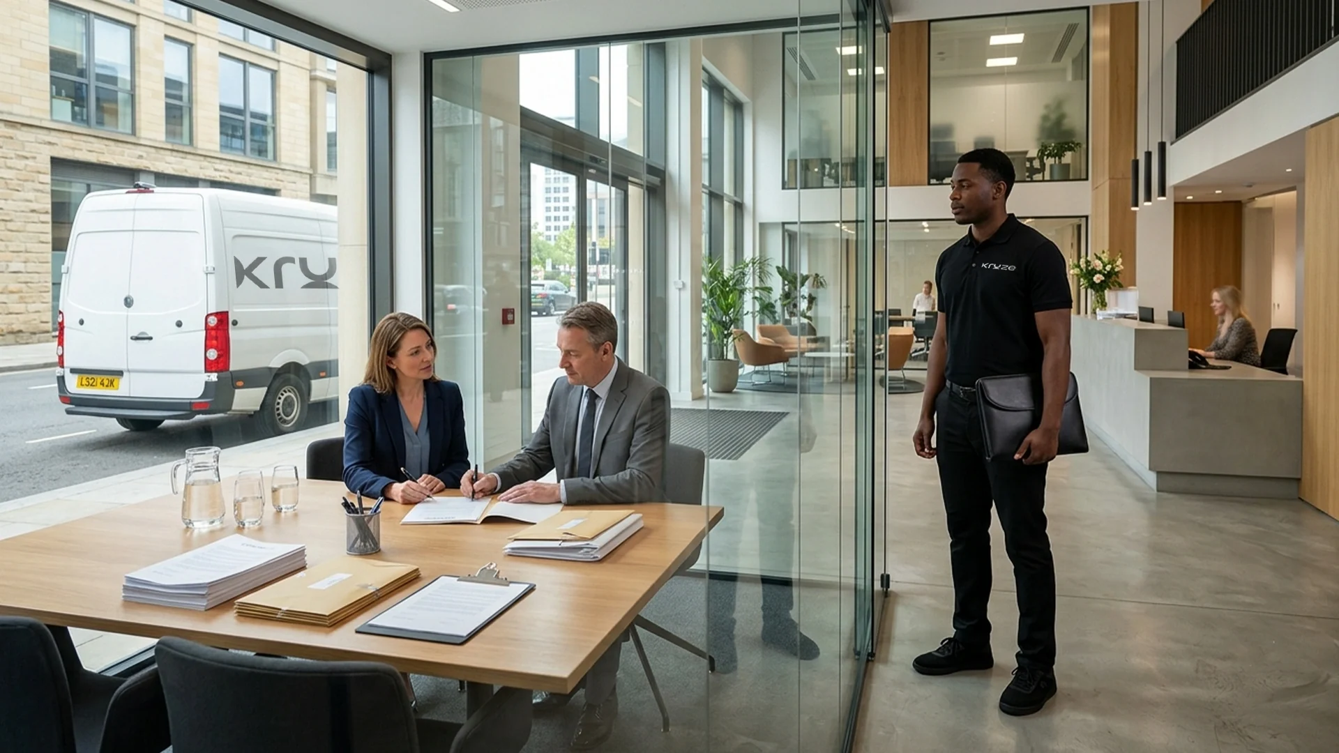 Kruze wait and return courier collecting signed documents in Leeds