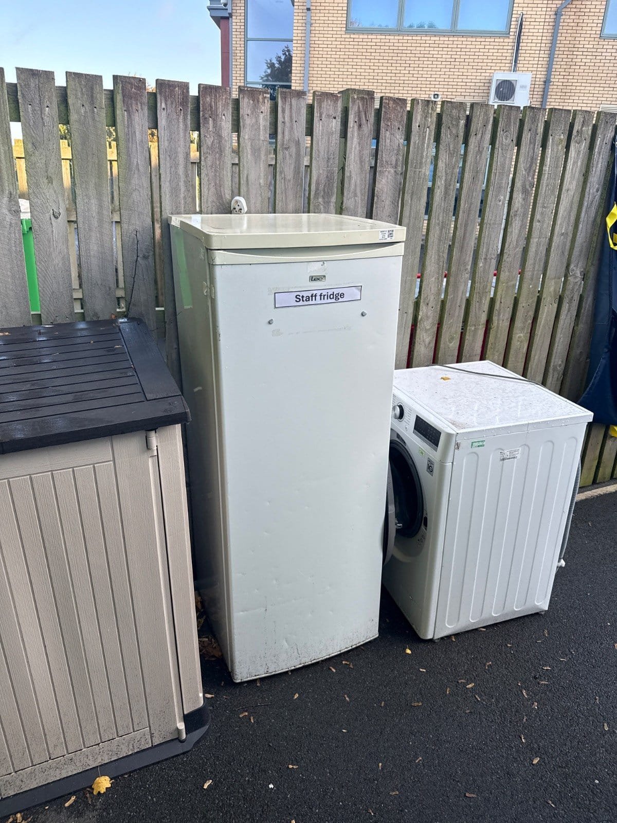 Fridge and washing machine waiting for collection by Kruze in Bradford BD3