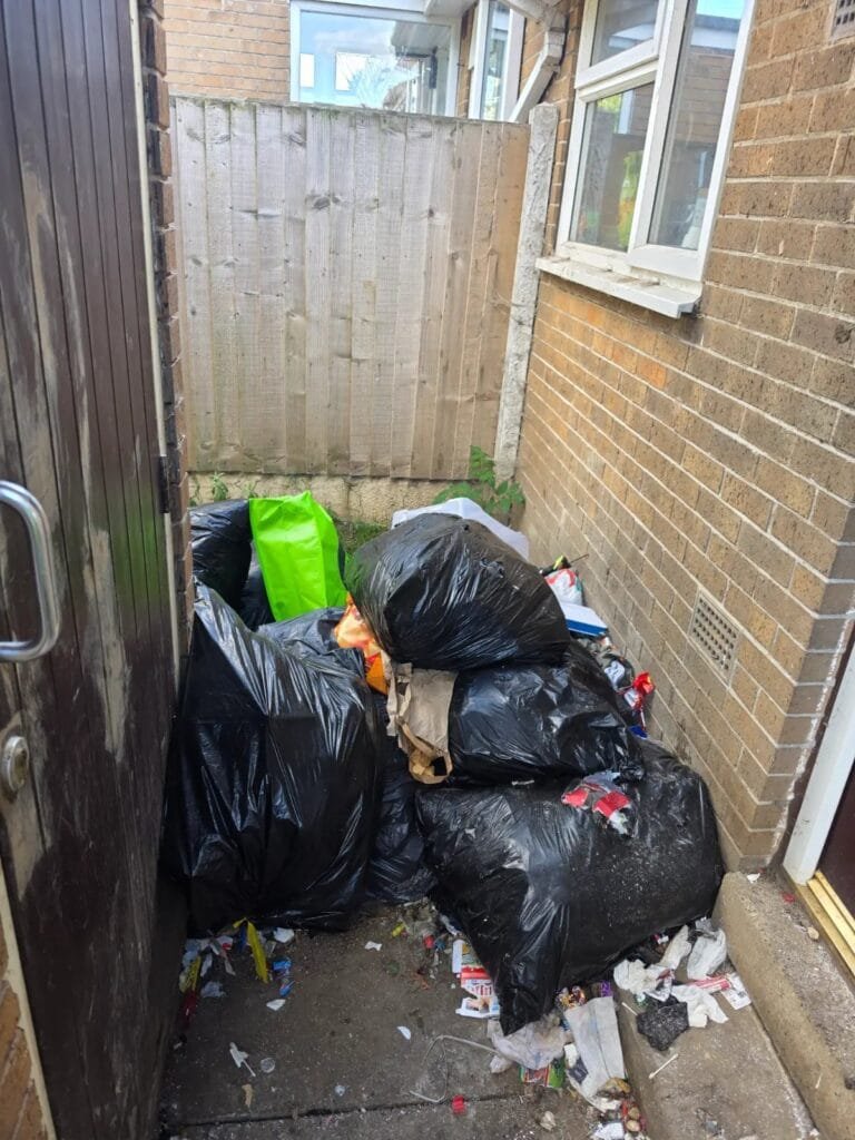 Before: side passage rubbish removal by Kruze, Wakefield district WF9