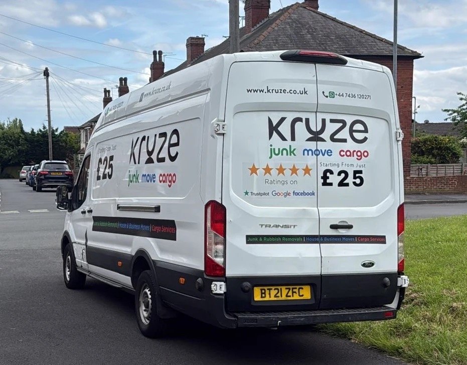 Kruze rubbish removal van in Leeds